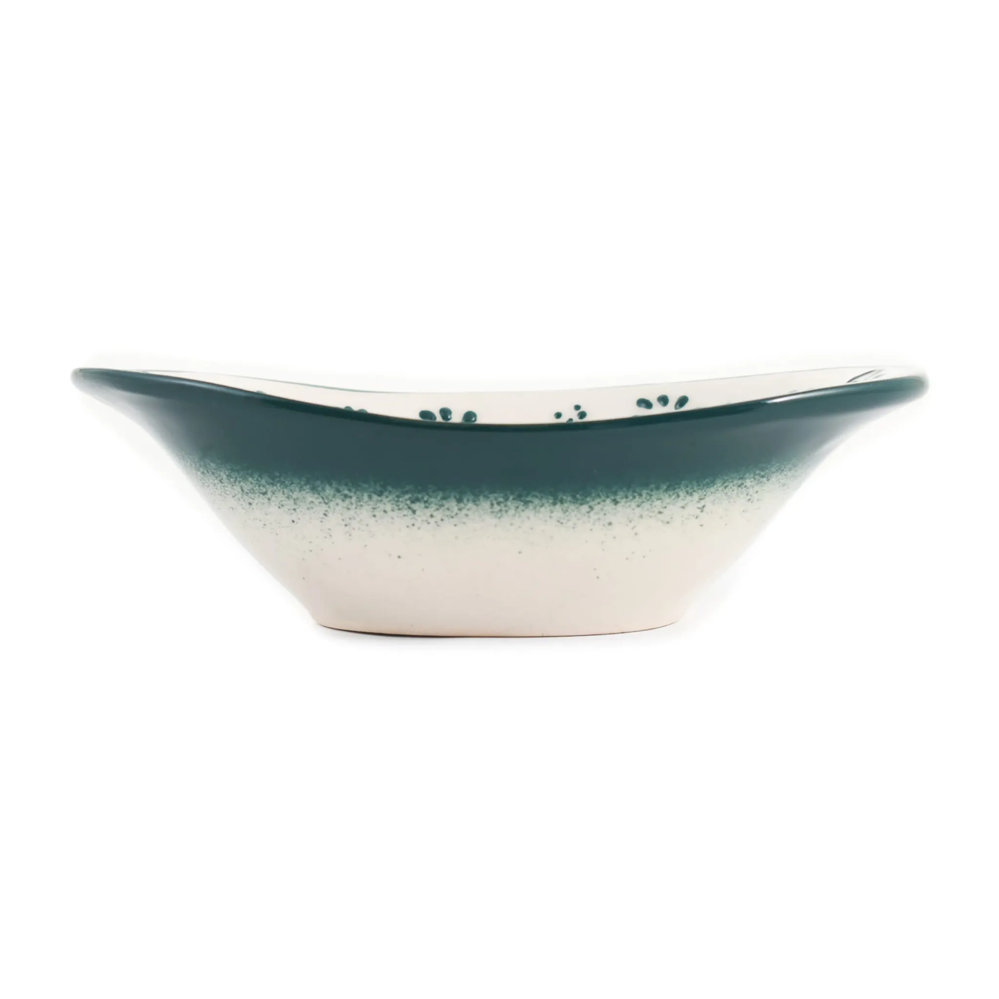 El Boyali Seramikler Yesil Ve Beyaz Boyali Oval Bowl, 16cm Online