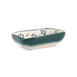 El Boyali Seramikler Yesil Ve Beyaz Boyali Rectangular Sauce Dish, 10.5x8cm Online