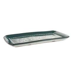 El Boyali Seramikler Yesil Ve Beyaz Boyali Serving Tray, 34x16.5cm Outlet