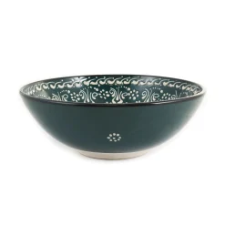 El Boyali Seramikler Yesil Ve Beyaz Boyali Serving Bowl, 26cm Sale