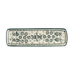 El Boyali Seramikler Yesil Ve Beyaz Boyali Serving Tray, 26.5x8cm Clearance