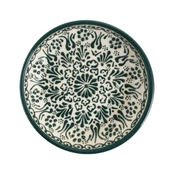 El Boyali Seramikler Yesil Ve Beyaz Boyali Shallow Bowl, 16cm Clearance