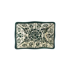 El Boyali Seramikler Yesil Ve Beyaz Boyali Wavy Edge Sauce Dish, 11.5cm Online